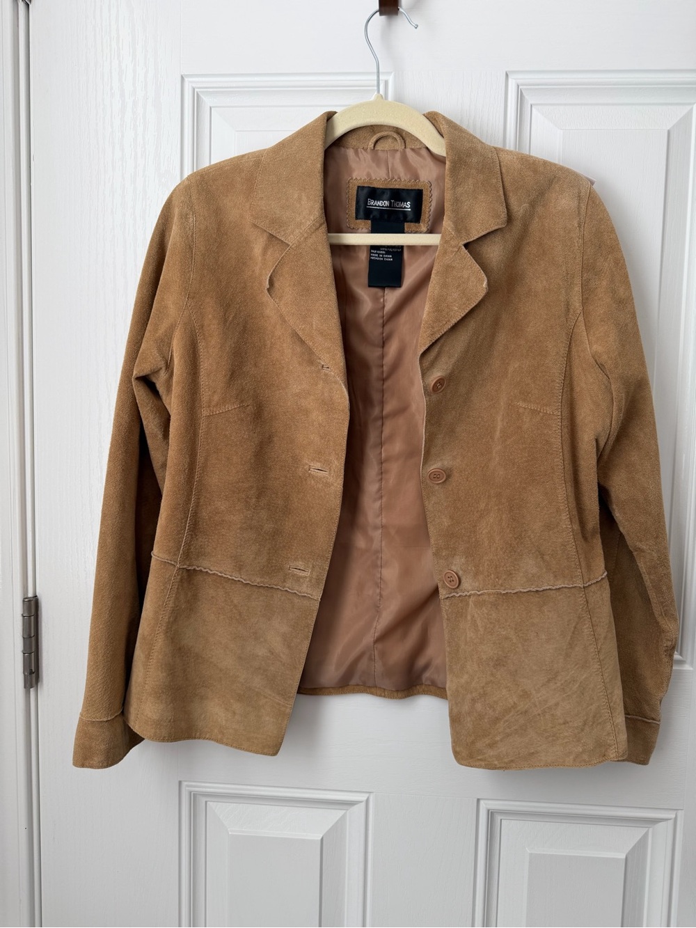 Brandon Thomas Camel Suede Button Jacket
